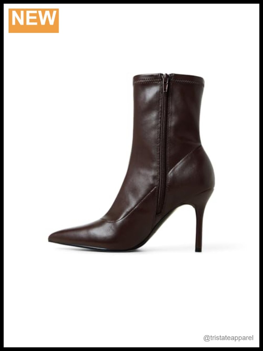 Women's Ankle Boots Pointed Toe Stiletto Heel Zip PU Leather Booties